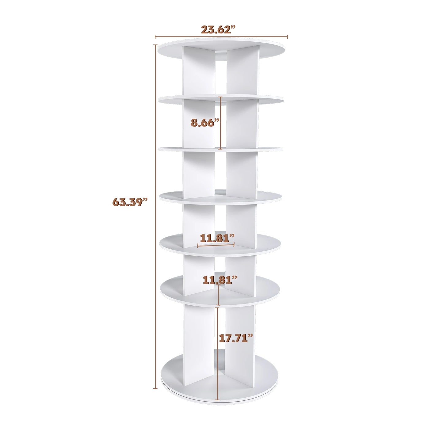 6-Tier Rotating Shoe Rack Tower – Freestanding 360° Revolving Organizer for 24 Pairs of Shoes