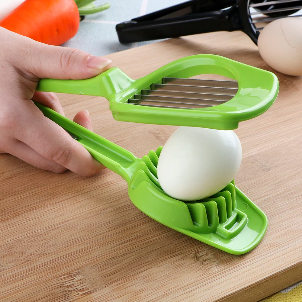 Stainless Steel Handheld Egg Slicer & Fruit Cutter – Multi-Function Kitchen Tool for Mushrooms, Kiwi, Tomato, and More