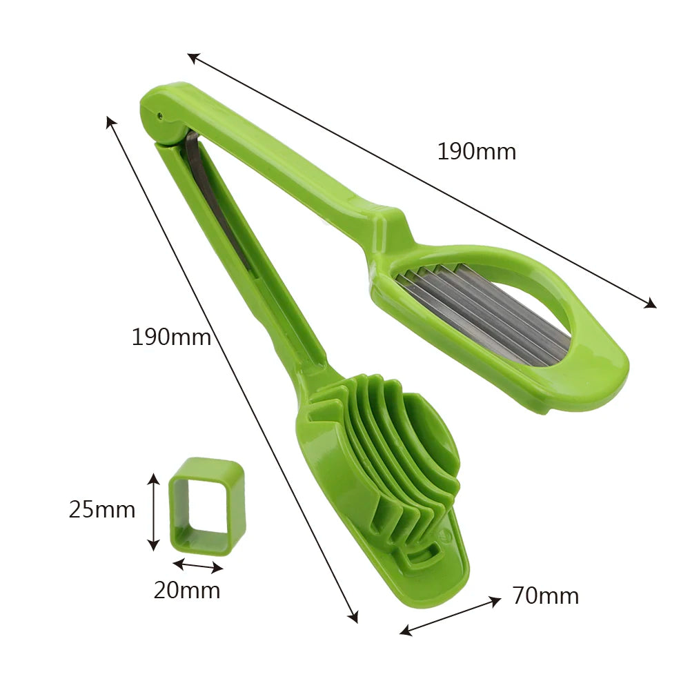 Stainless Steel Handheld Egg Slicer & Fruit Cutter – Multi-Function Kitchen Tool for Mushrooms, Kiwi, Tomato, and More