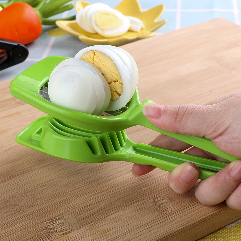 Stainless Steel Handheld Egg Slicer & Fruit Cutter – Multi-Function Kitchen Tool for Mushrooms, Kiwi, Tomato, and More