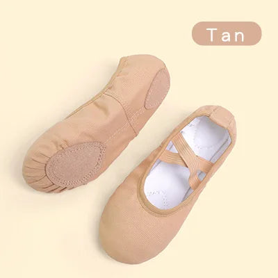 Canvas Ballet Slippers for Girls & Women – Soft Sole Gymnastics and Dance Practice Shoes