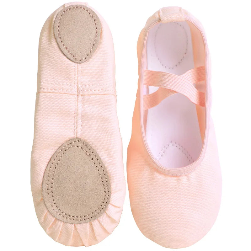 Canvas Ballet Slippers for Girls & Women – Soft Sole Gymnastics and Dance Practice Shoes