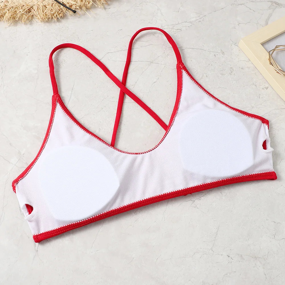 Soft Ice Silk Low Waist Bikini Set – Sexy Split Beachwear with Wire-Free Support and Padding