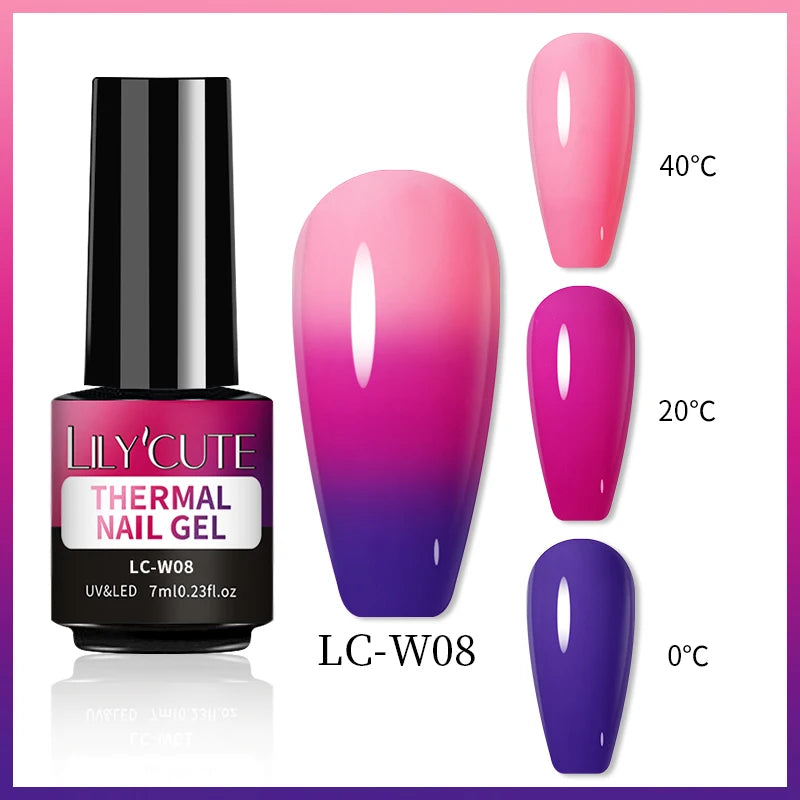 7ml Thermal Color-Changing Gel Nail Polish – Temperature Reactive Vernis with Matte & Bright Effect