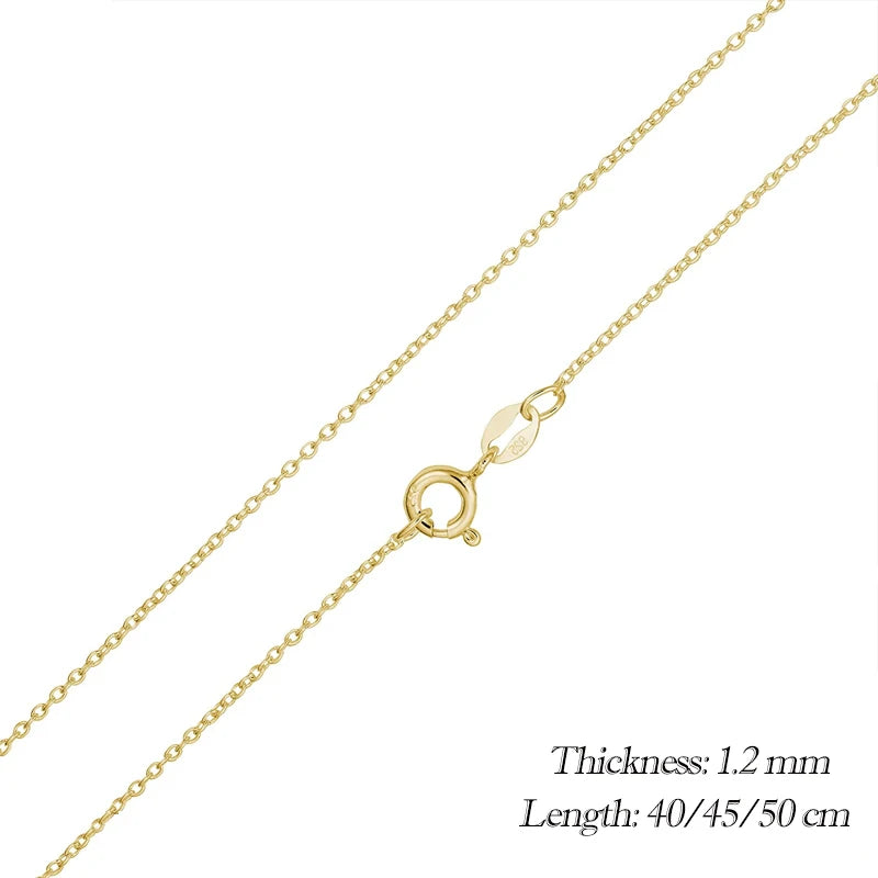 925 Sterling Silver Adjustable Link Chain Necklace – Classic Lobster Clasp Design for Women