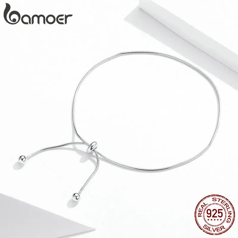 Adjustable Snake Chain Anklet – Genuine 925 Sterling Silver Minimalist Foot Bracelet for Women, 30cm