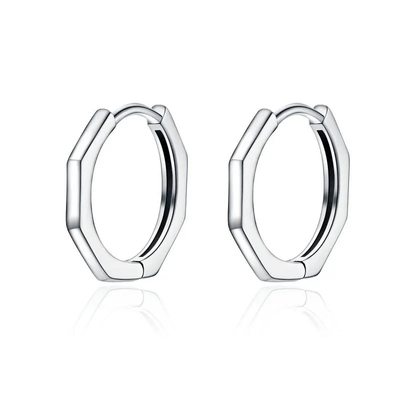 925 Sterling Silver Star-Shaped Hoop Earrings – Minimalist Starlike Design for Women