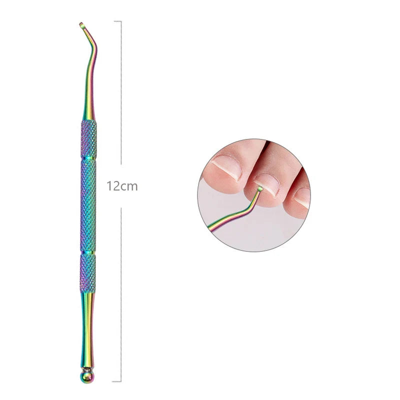 Stainless Steel Double-Ended Cuticle Pusher – Gel Nail Polish Remover & Dead Skin Scraper for Fingernail and Toenail Care