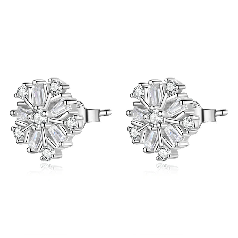 Sterling Silver Pearl and Crystal Stud Earrings – Heart & Star Design, Romantic Wedding Jewelry Gift