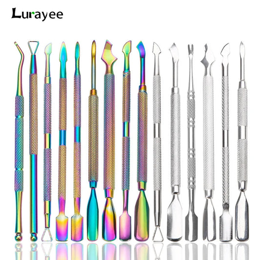 Stainless Steel Double-Ended Cuticle Pusher – Gel Nail Polish Remover & Dead Skin Scraper for Fingernail and Toenail Care