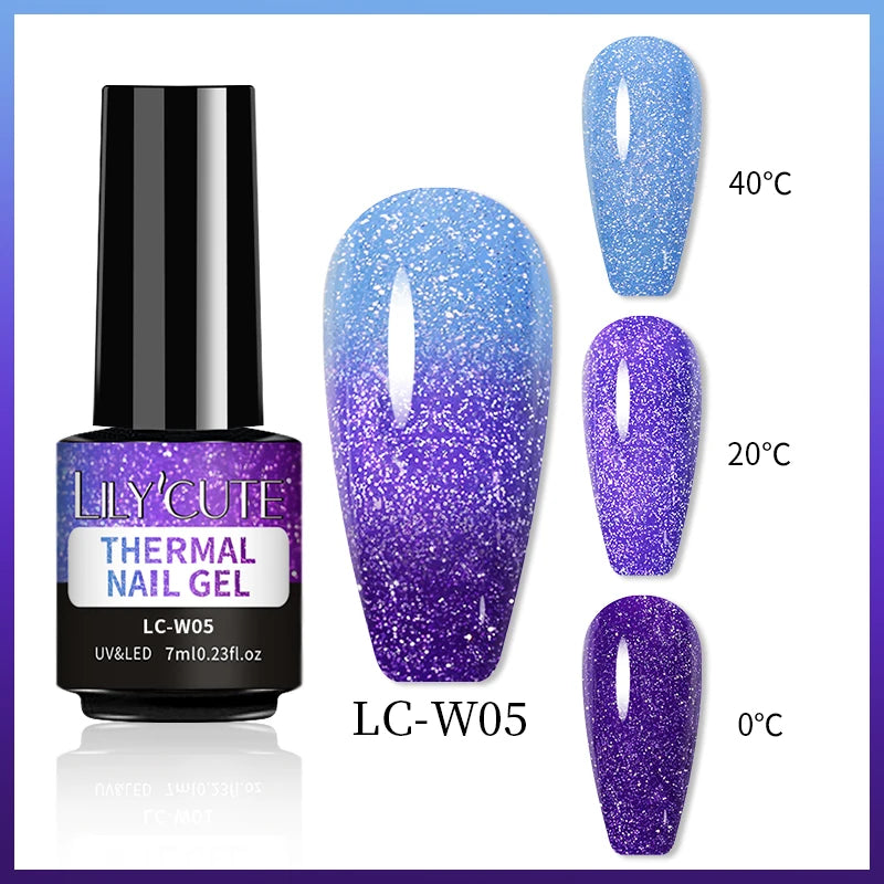 7ml Thermal Color-Changing Gel Nail Polish – Temperature Reactive Vernis with Matte & Bright Effect