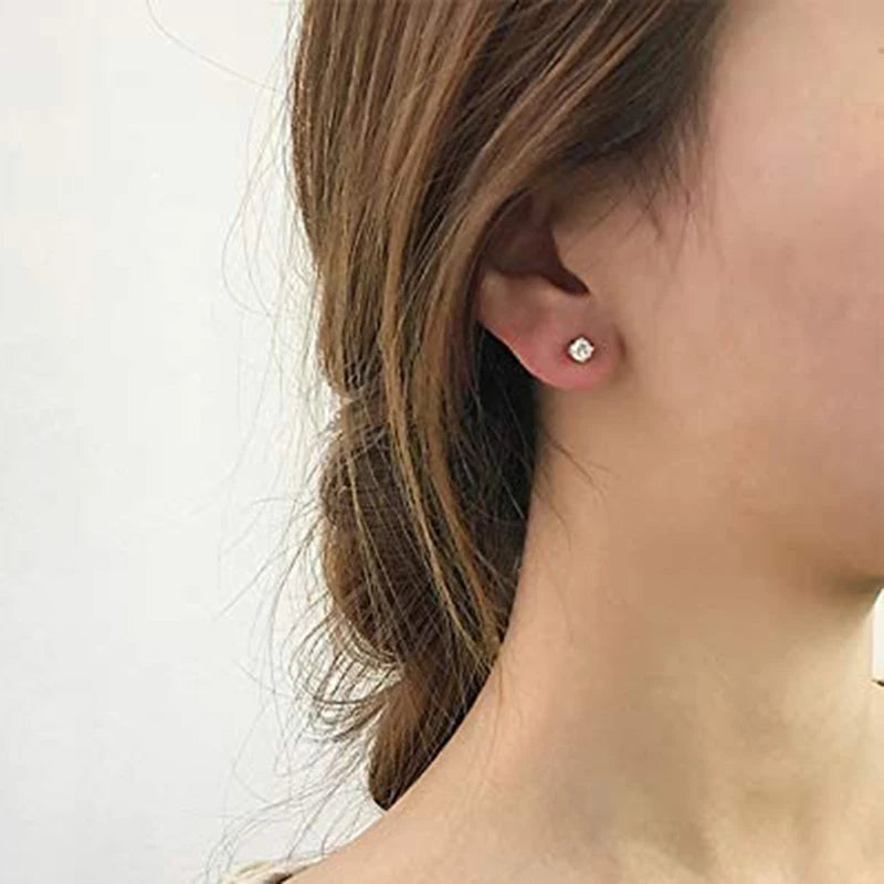 925 Sterling Silver 3-Piece Stud Earrings Set for Women – 18K Gold-Plated, Irregular Mini Design Fine Jewelry