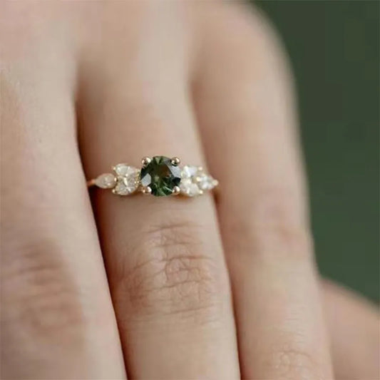 925 Sterling Silver Emerald Ring with Full High Carbon Diamonds – Sparkling Cocktail Ring for Women, Wedding & Party Fine Jewelry