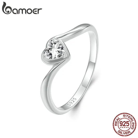 0.3 Carat Heart-Shaped Moissanite Engagement Ring – White Gold Plated 925 Sterling Silver VVS1 Solitaire Band for Women