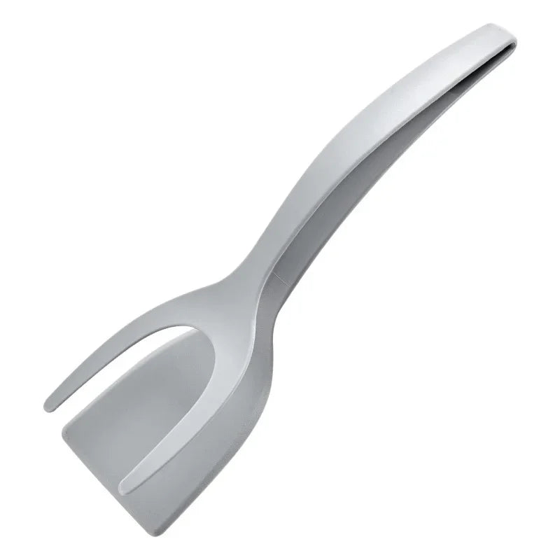 2-in-1 Nylon Grip Flip Tongs – Silicone Spatula Tongs for Eggs, Pancakes, Steak & Fried Foods