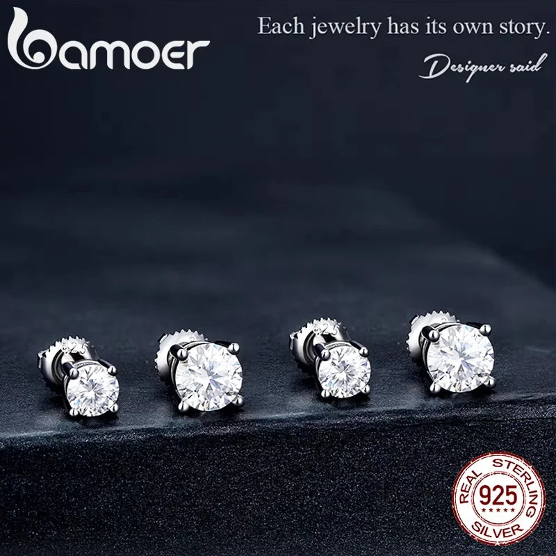 2 Carat Moissanite Heart Prong Stud Earrings – D Color VVS1 Stones on 925 Sterling Silver for Women