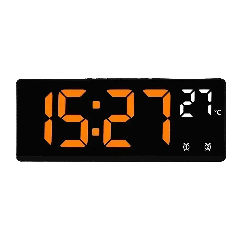 Voice Control LED Digital Alarm Clock – Dual Alarm, Temperature Display, Snooze & Night Mode Desk Clock