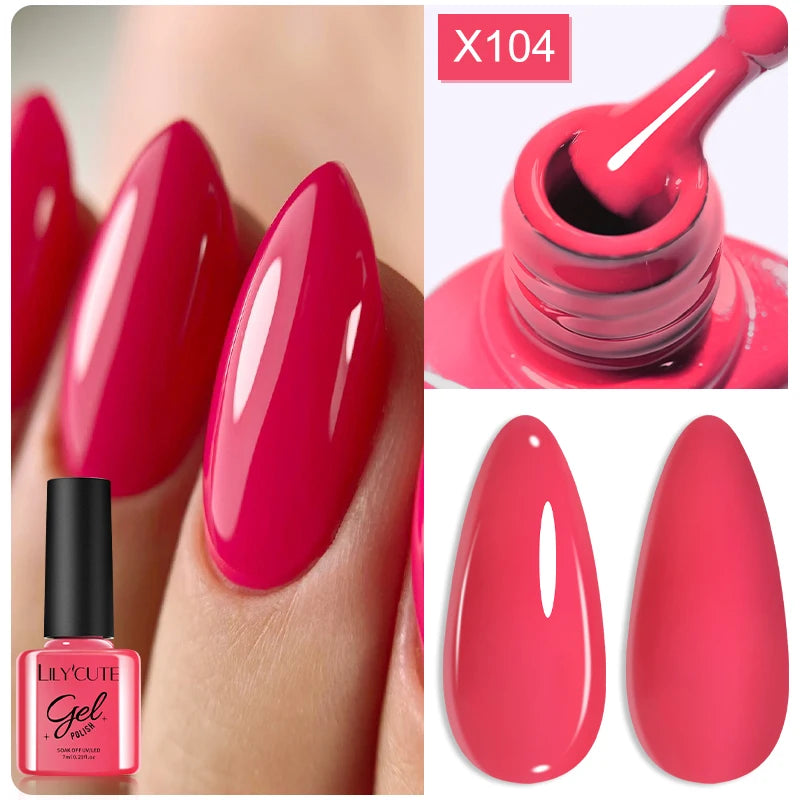 7ml Nail Gel Polish – 125 Solid Colors, Soak-Off UV LED Semi-Permanent Gel for Manicure