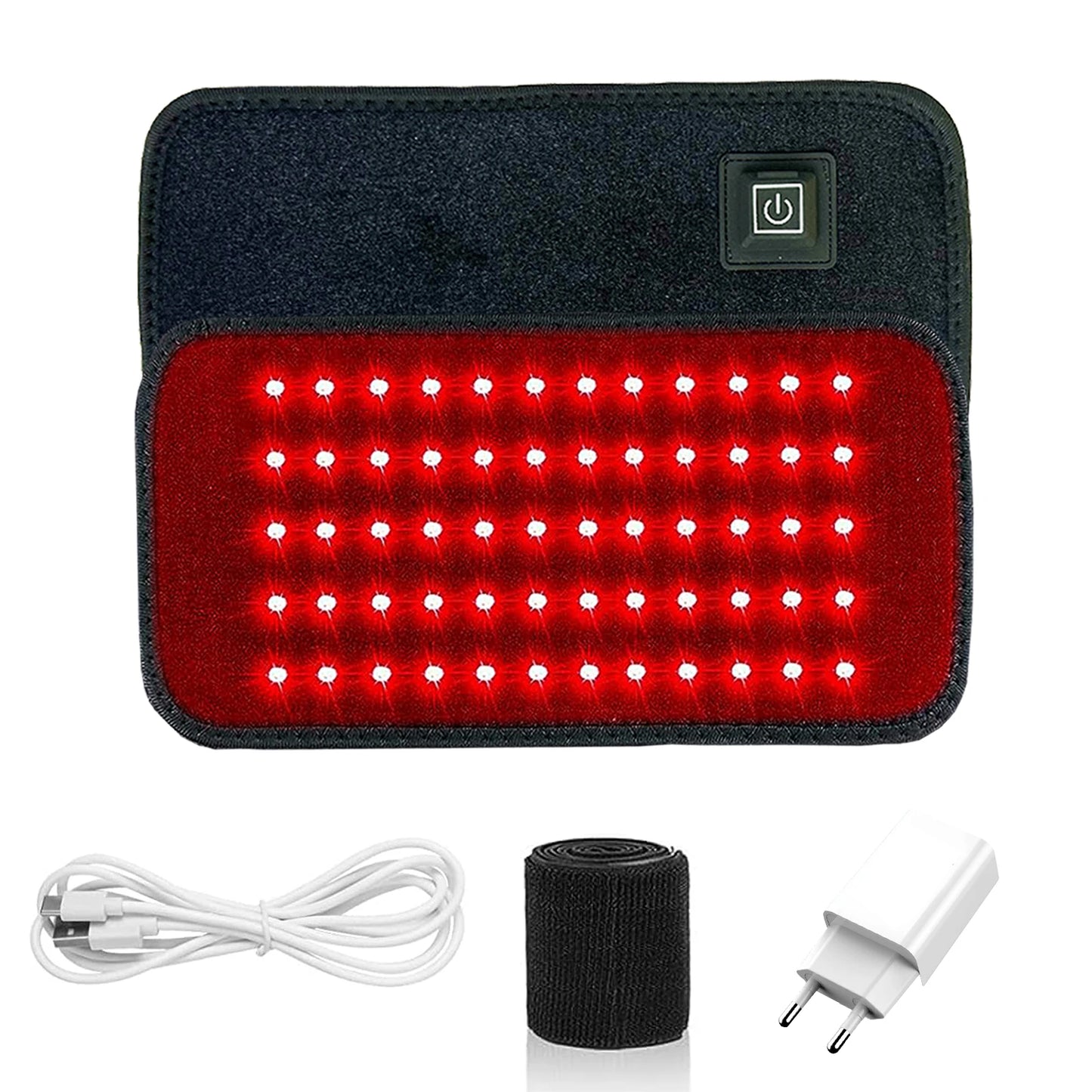 60-LED Red & Infrared Light Therapy Belt – 660nm & 850nm Slimming Heat Pad for Waist and Back, Fat Burning and Skin Lifting Wrap