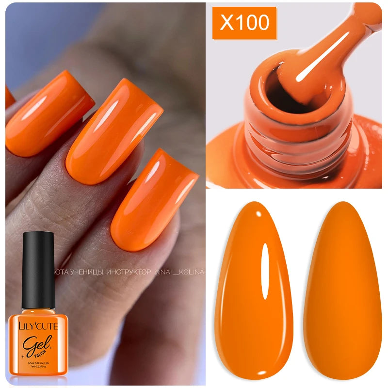 7ml Nail Gel Polish – 125 Solid Colors, Soak-Off UV LED Semi-Permanent Gel for Manicure