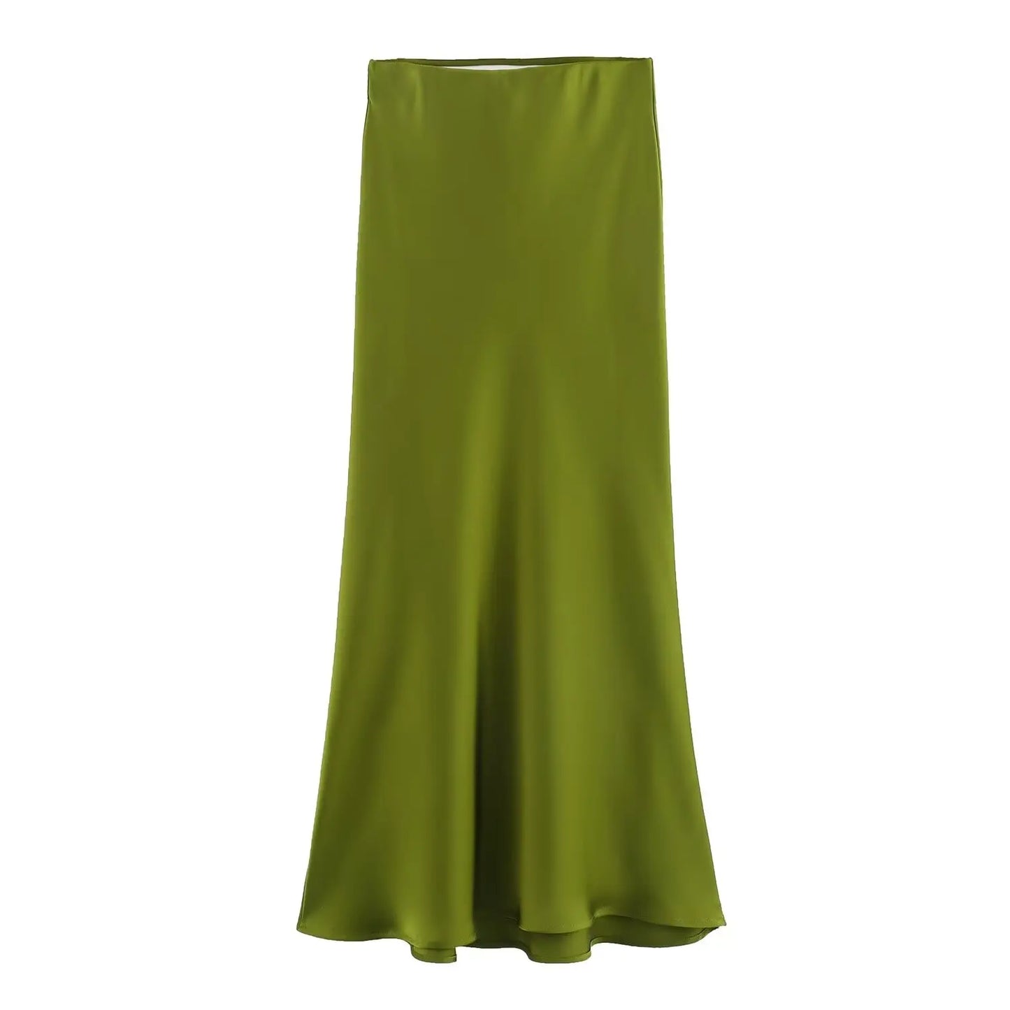 Solid Satin Mermaid Skirt – Women's Elegant Slim Fit Ankle-Length Beach Style Skirt