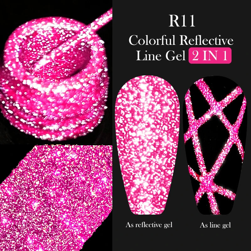 5ml Metallic Gold & Silver Liner Gel – Super Bright Mirror Nail Art Drawing Gel for French Tips & Design