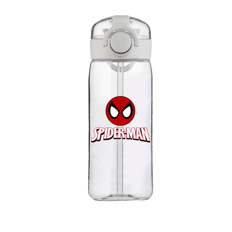 400ml Spider-Man Cartoon Water Bottle – Heat-Resistant Plastic Cup for Boys and Girls, Food-Grade Student Drinking Cup Gift