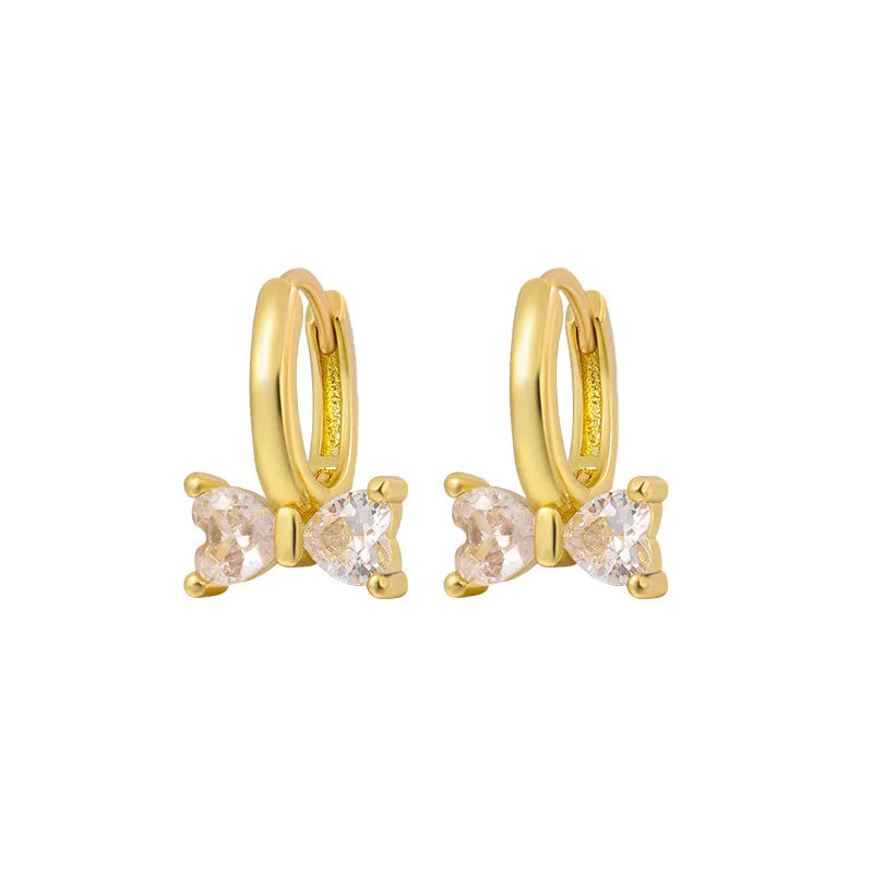 925 Sterling Silver Bow Knot Zircon Stud Earrings for Women – Elegant Crystal Accented Fine Jewelry Trend