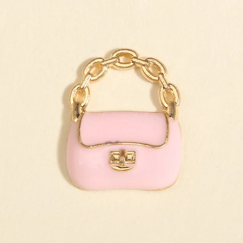 10pcs Colorful Enamel Handbag Charms – Cute Cartoon Purse Pendants for DIY Jewelry, Keychains & Necklaces