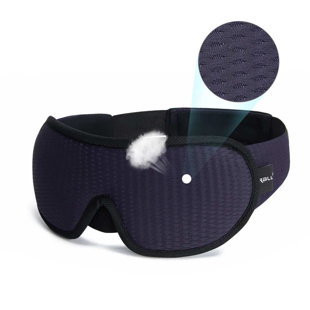 3D Contoured Sleep Mask – Light-Blocking Memory Foam Eye Shade for Deep, Comfortable Rest