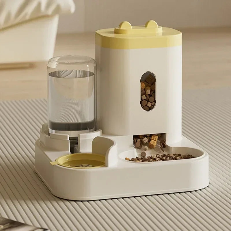 Automatic Pet Feeder with Water Fountain – Large Capacity Raised Food Bowl for Cats and Dogs