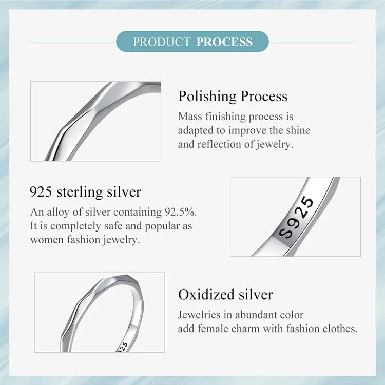 925 Sterling Silver Minimalist Stackable Eternity Ring – Simple Round Band for Women