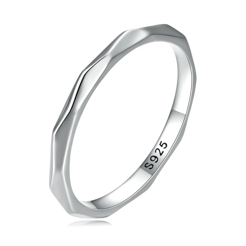 925 Sterling Silver Minimalist Stackable Eternity Ring – Simple Round Band for Women