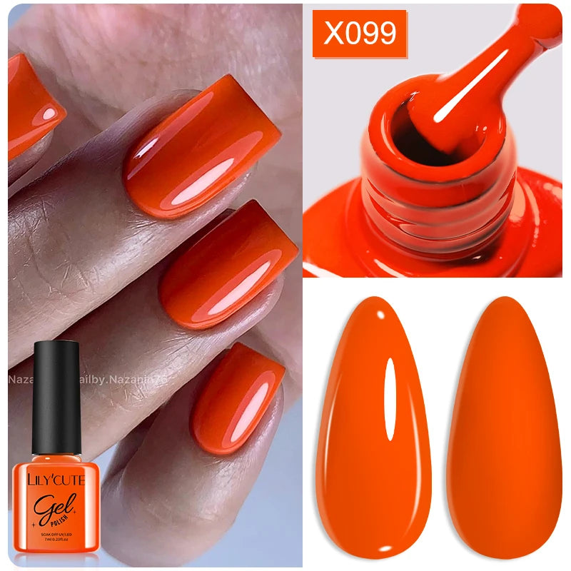 7ml Nail Gel Polish – 125 Solid Colors, Soak-Off UV LED Semi-Permanent Gel for Manicure