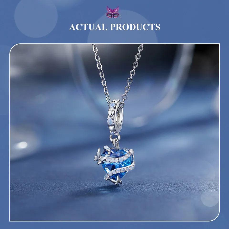 Sterling Silver Pumpkin Carriage & Dancing Shoes Charm Bead – Heart-Shaped Pendant for DIY Bracelets