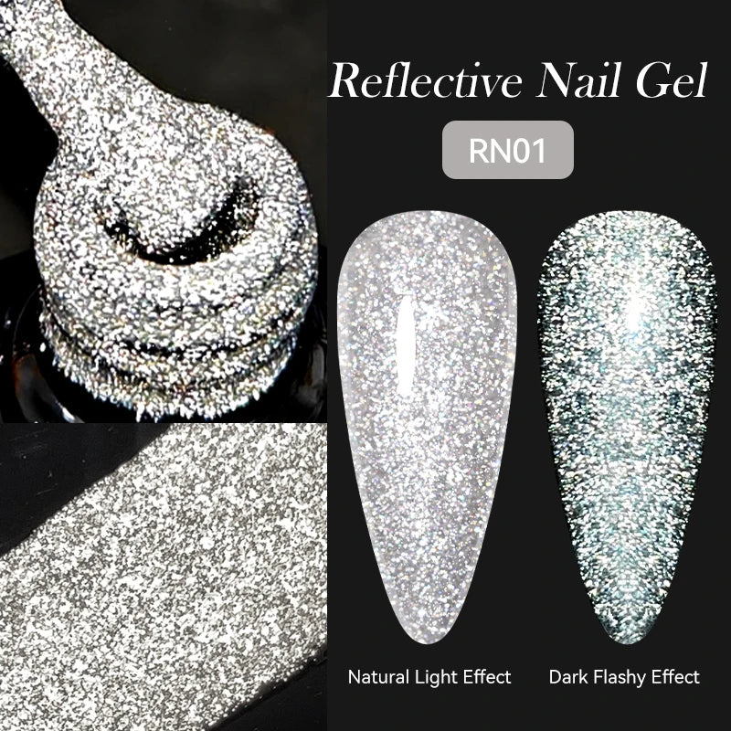 7ml Dynamic Reflective Cat Eye Magnetic Gel – Glitter Soak-Off Nail Polish with 3D Magnet Effect