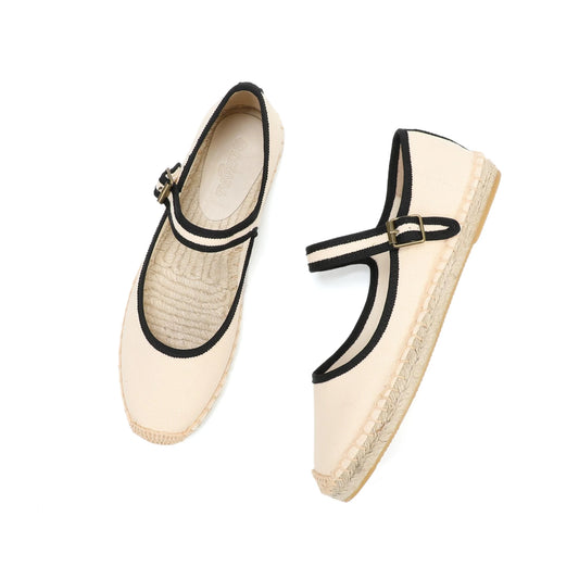 Breathable Canvas Mary Jane Espadrille Flats – Women's Loafers with Buckle Strap for Spring & Autumn