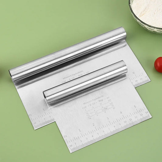 Stainless Steel Cake Scraper – 6"/8" Pastry Spatula for Dough, Buttercream, and Edge Smoothing