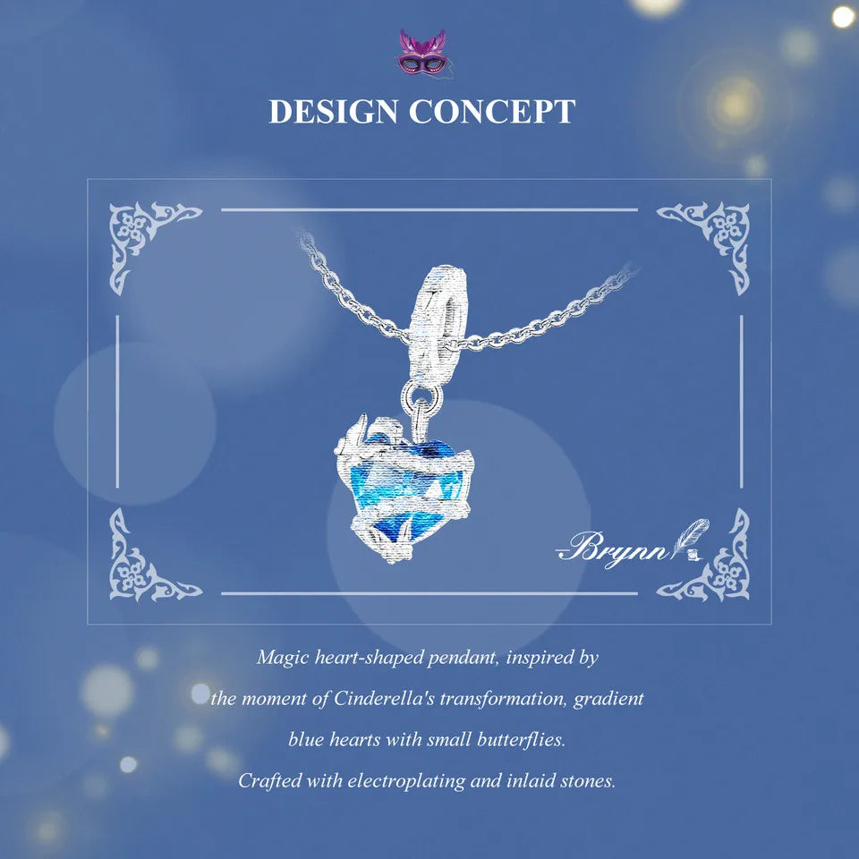Sterling Silver Pumpkin Carriage & Dancing Shoes Charm Bead – Heart-Shaped Pendant for DIY Bracelets