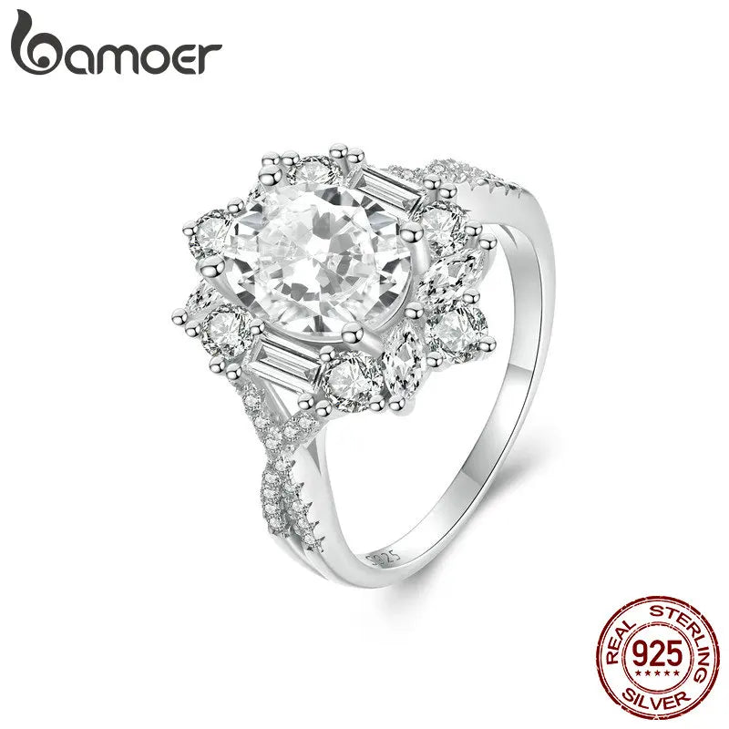 2 Carat Oval Moissanite Engagement Ring – D Color VVS1 Solitaire on 925 Sterling Silver with 18K White Gold Plating for Women