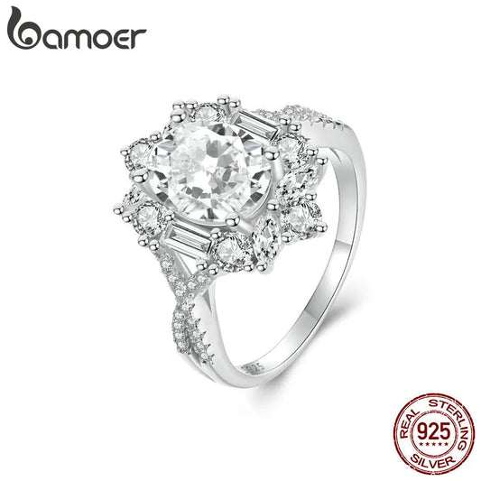 2 Carat Oval Moissanite Engagement Ring – D Color VVS1 Solitaire on 925 Sterling Silver with 18K White Gold Plating for Women