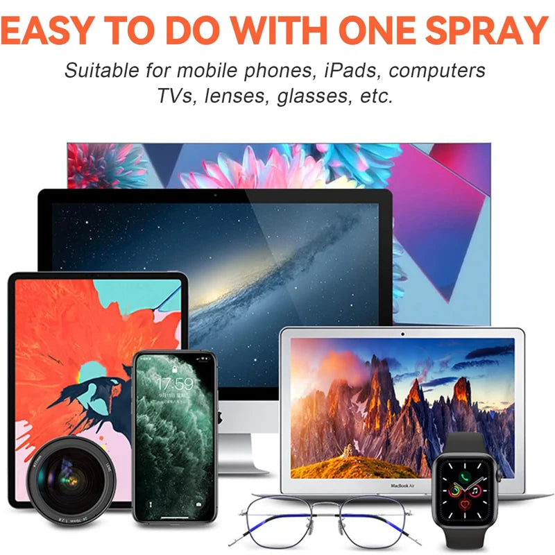 2-in-1 Microfiber Screen Cleaner Spray Bottle – Portable Cleaning Tool for Phone, Tablet, Laptop & TV Screens