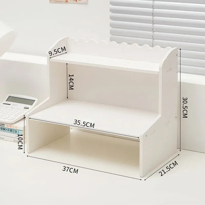 2-Layer Desktop Storage Organizer – Multifunctional Shelf for Skincare, Cosmetics, Stationery & Books