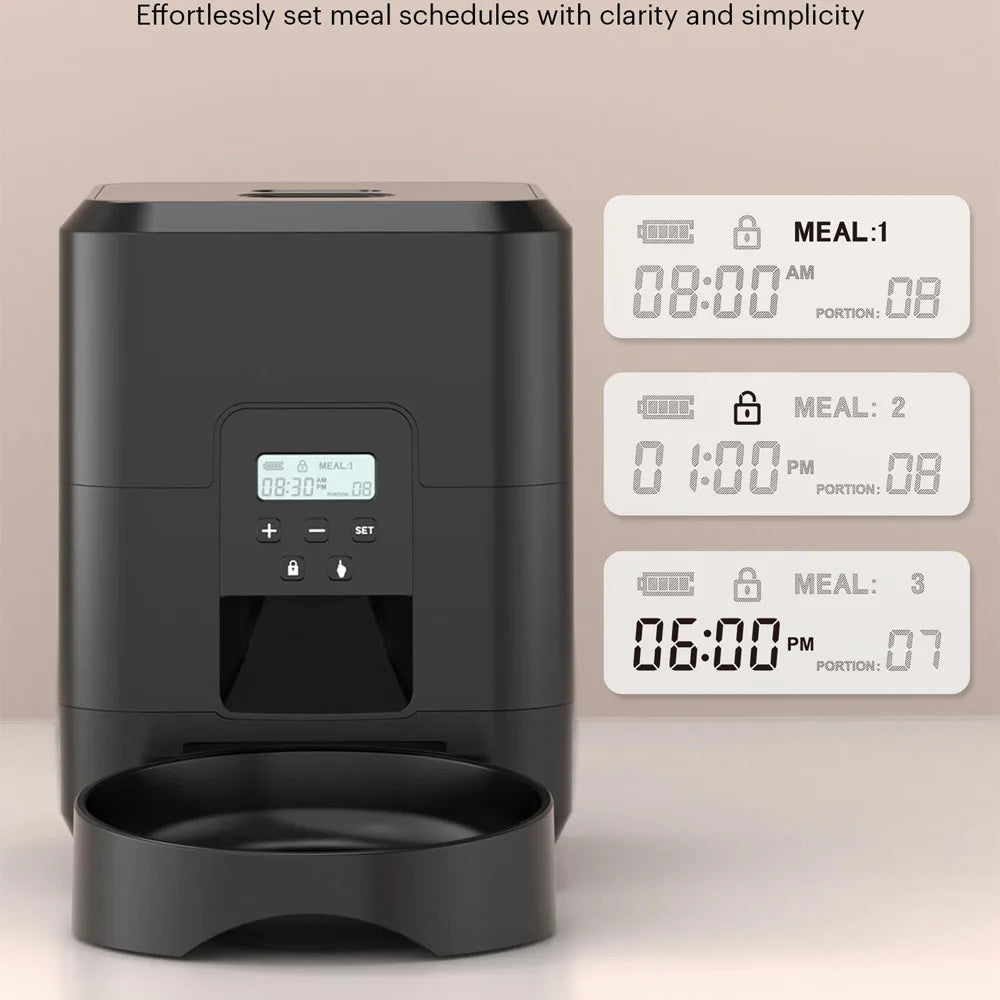 Smart Automatic Pet Feeder with LCD Display – Timed Cat & Dog Food Dispenser, 2L Capacity