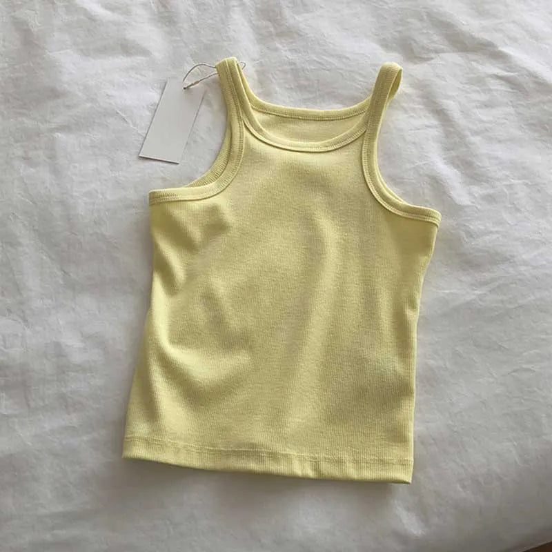 Women's Sexy Cropped Tank Top – High Stretch Cotton Camisole for Summer Sport and Clubwear Outfits