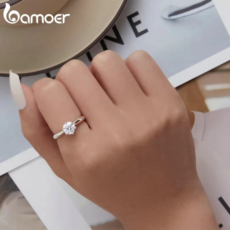 1 Carat Round Moissanite Solitaire Engagement Ring – D Color VVS1 Stone on 925 Sterling Silver for Women