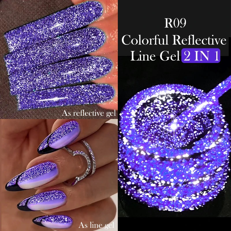 7ml Metallic Chrome Silver Mirror Effect Gel – Super Bright Line Art & French Tip Nail Painting Gel Polish