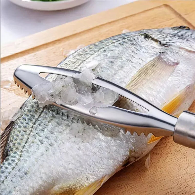 Stainless Steel Fish Scale Remover – Fast Cleaning Tool with Scraper, Peeler, Bone Scaler & Tweezer for Efficient Fish Prep