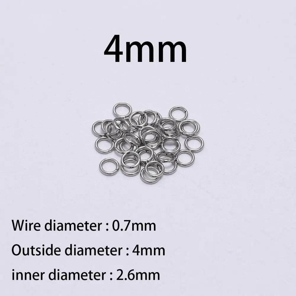 30–200pcs Stainless Steel Split Jump Rings – 3–25mm Open Loop Connectors for DIY Jewelry Making Accessories