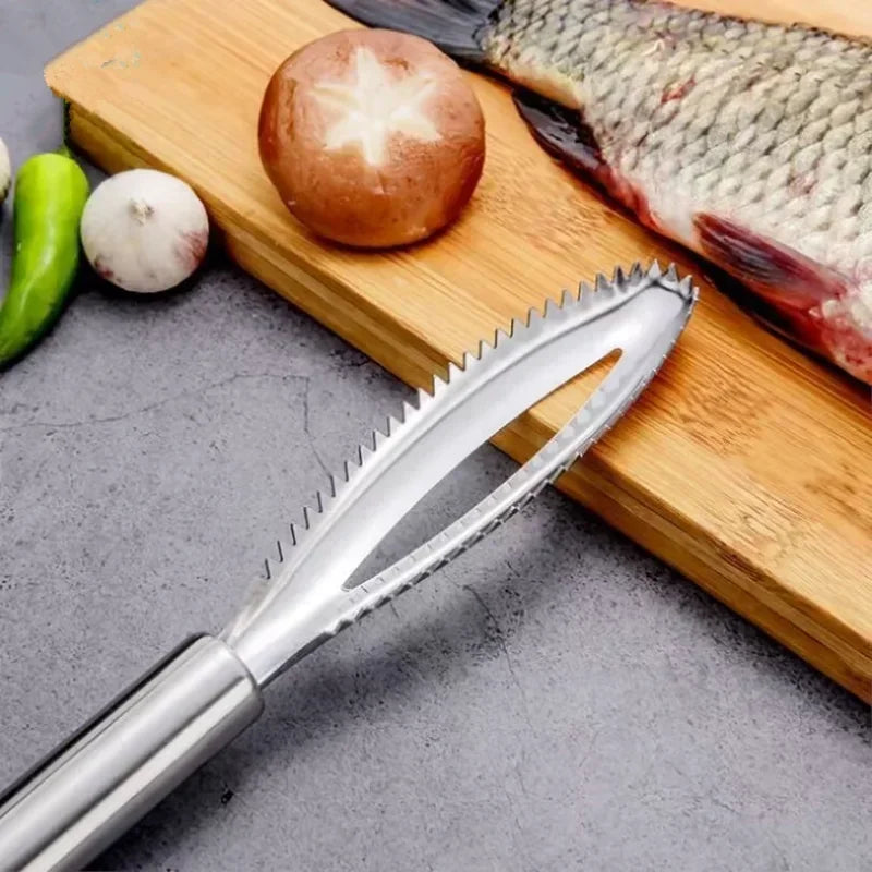 Stainless Steel Fish Scale Remover – Fast Cleaning Tool with Scraper, Peeler, Bone Scaler & Tweezer for Efficient Fish Prep